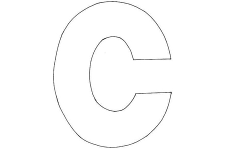 Coloriage C majuscule – 10doigts.fr